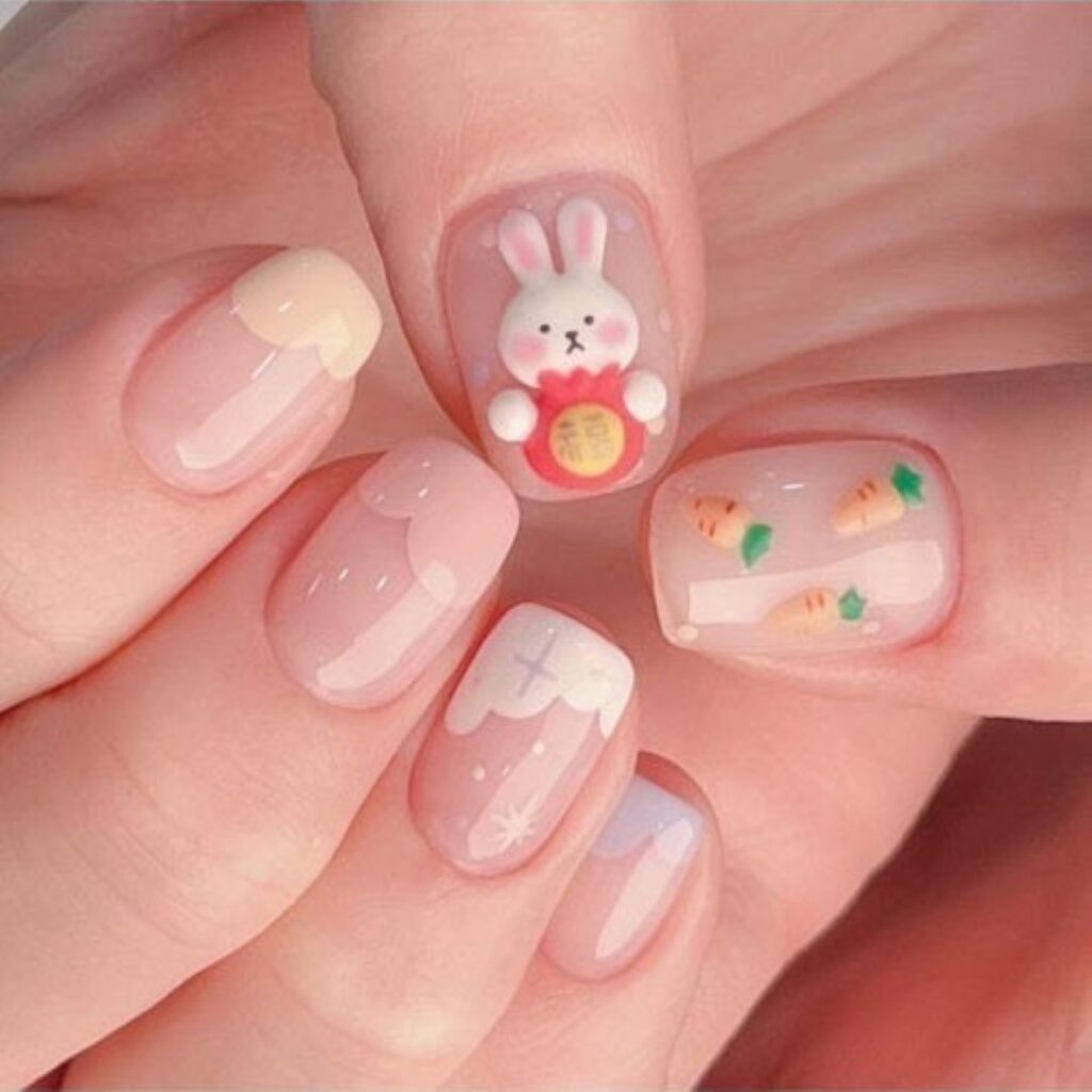 Attractive and stylish 2024 Lunar new year nail designs (132)