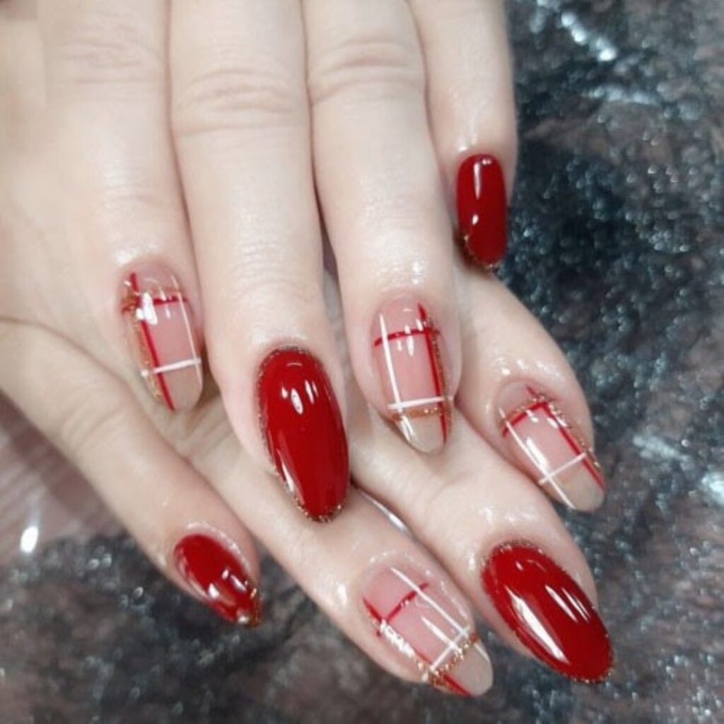 Attractive and stylish 2024 Lunar new year nail designs (25)