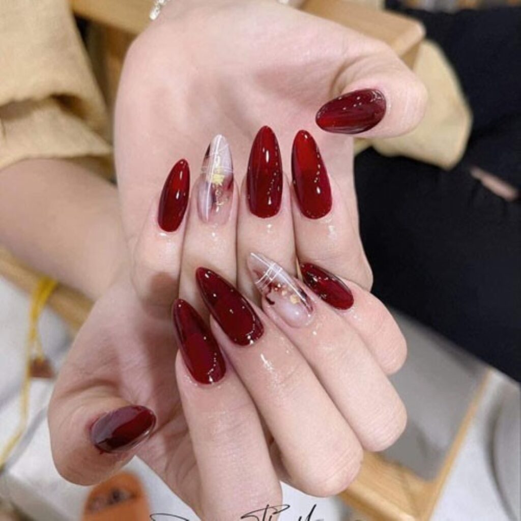 Attractive and stylish 2024 Lunar new year nail designs (28)