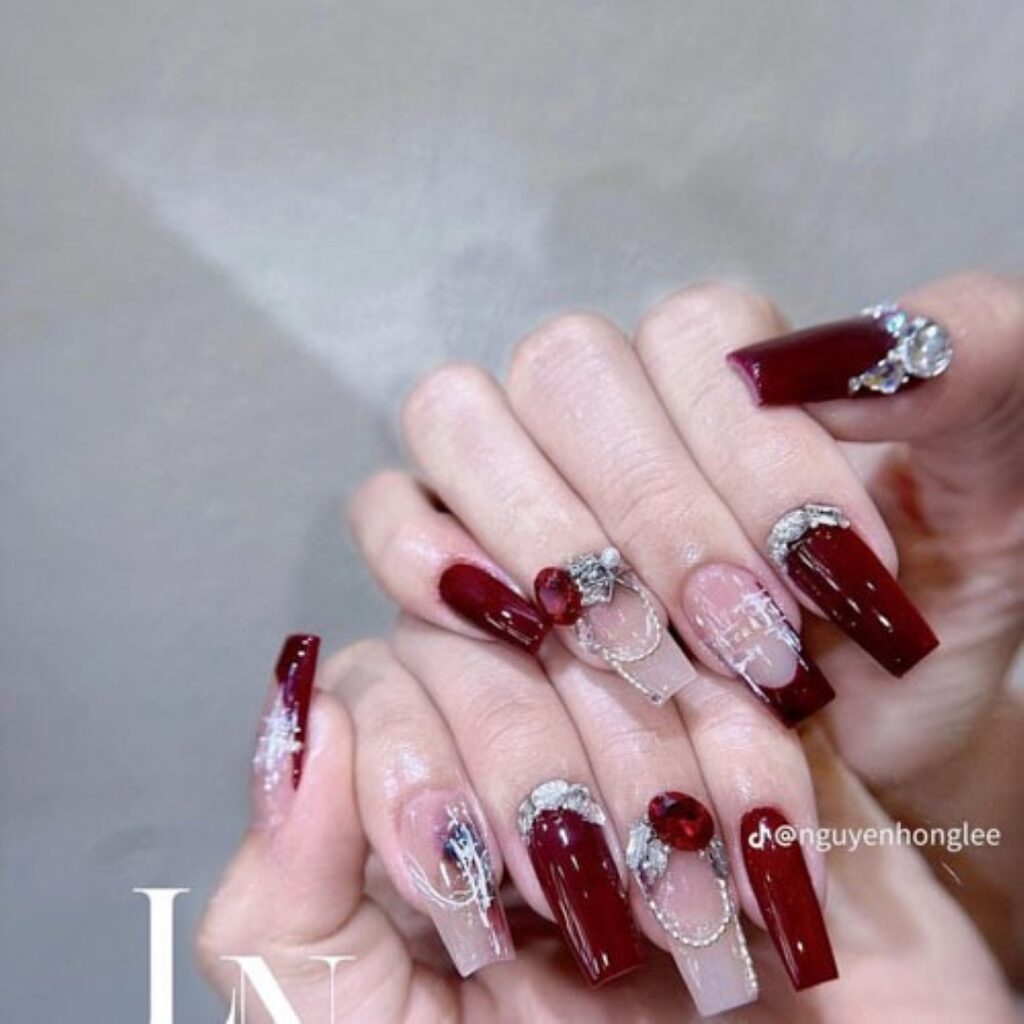 Attractive and stylish 2024 Lunar new year nail designs (31)