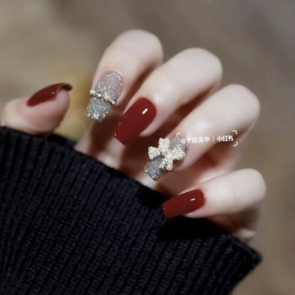 Attractive and stylish 2024 Lunar new year nail designs (57)