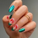 Mushroom nails Art design popular trend 2024